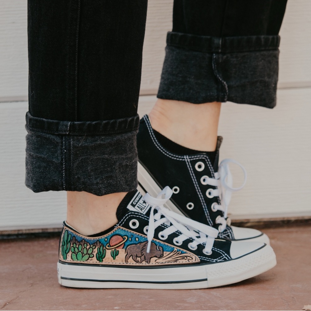 Custom Tooled Leather Converse
